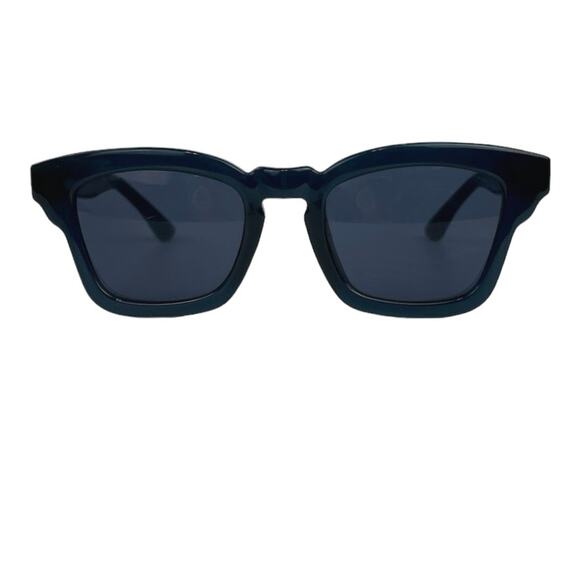 Isaac Mizrahi Women's Blue Frame UV Protection Square Lens Eyeglass Sunglasses - Picture 1 of 4